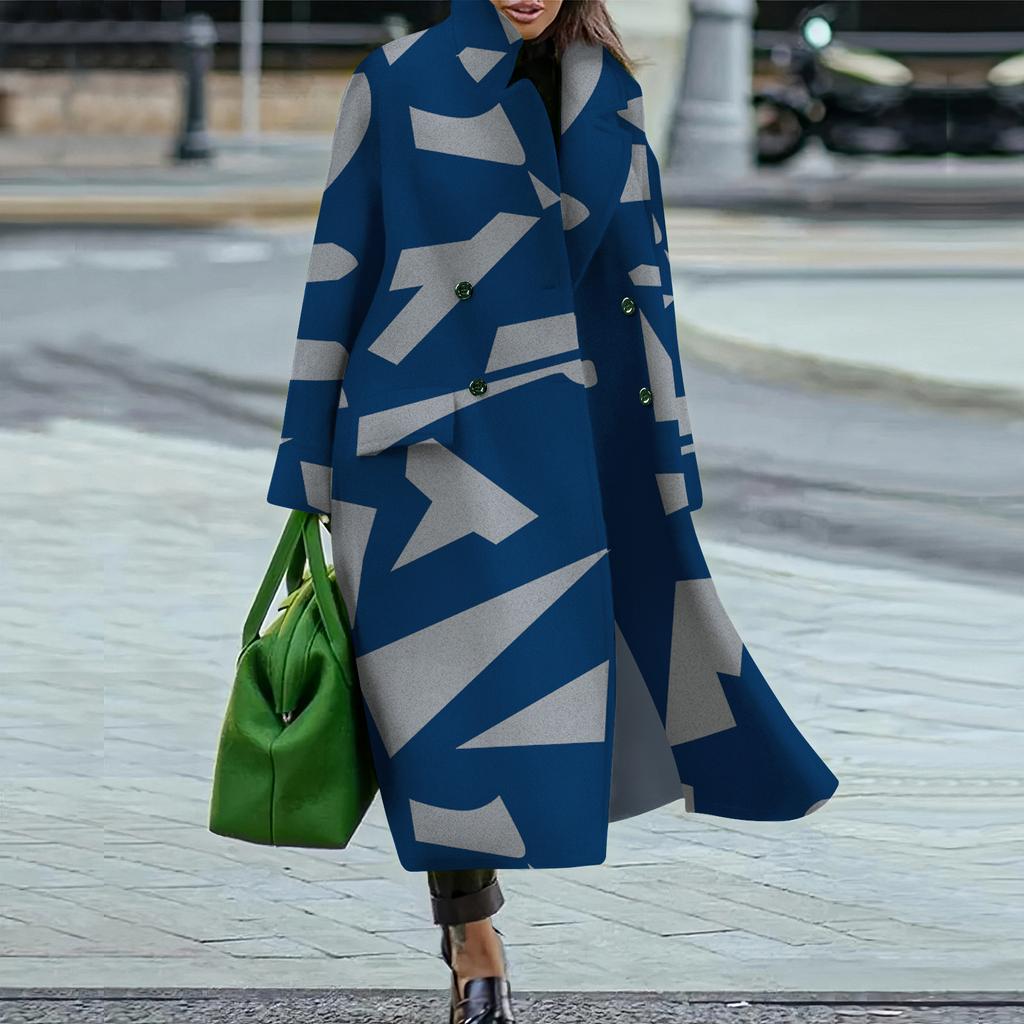 IHUASU Loose Winter Autumn Women's Tweed Jacket Warm Commuter Temperament Coat