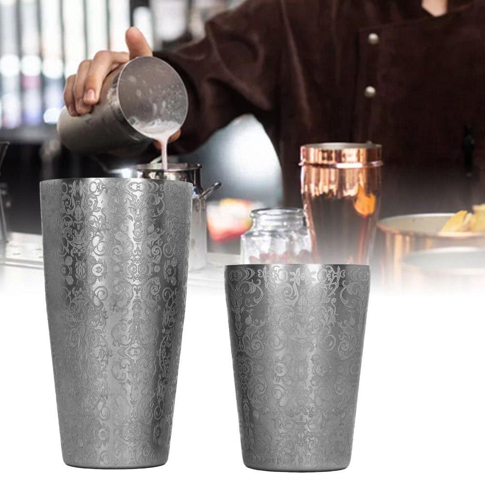 2 Piece Set Weighted Tins Boston Shaker Metal Drink Mixer Vintage Cocktail Shaker Set Bar Mixing