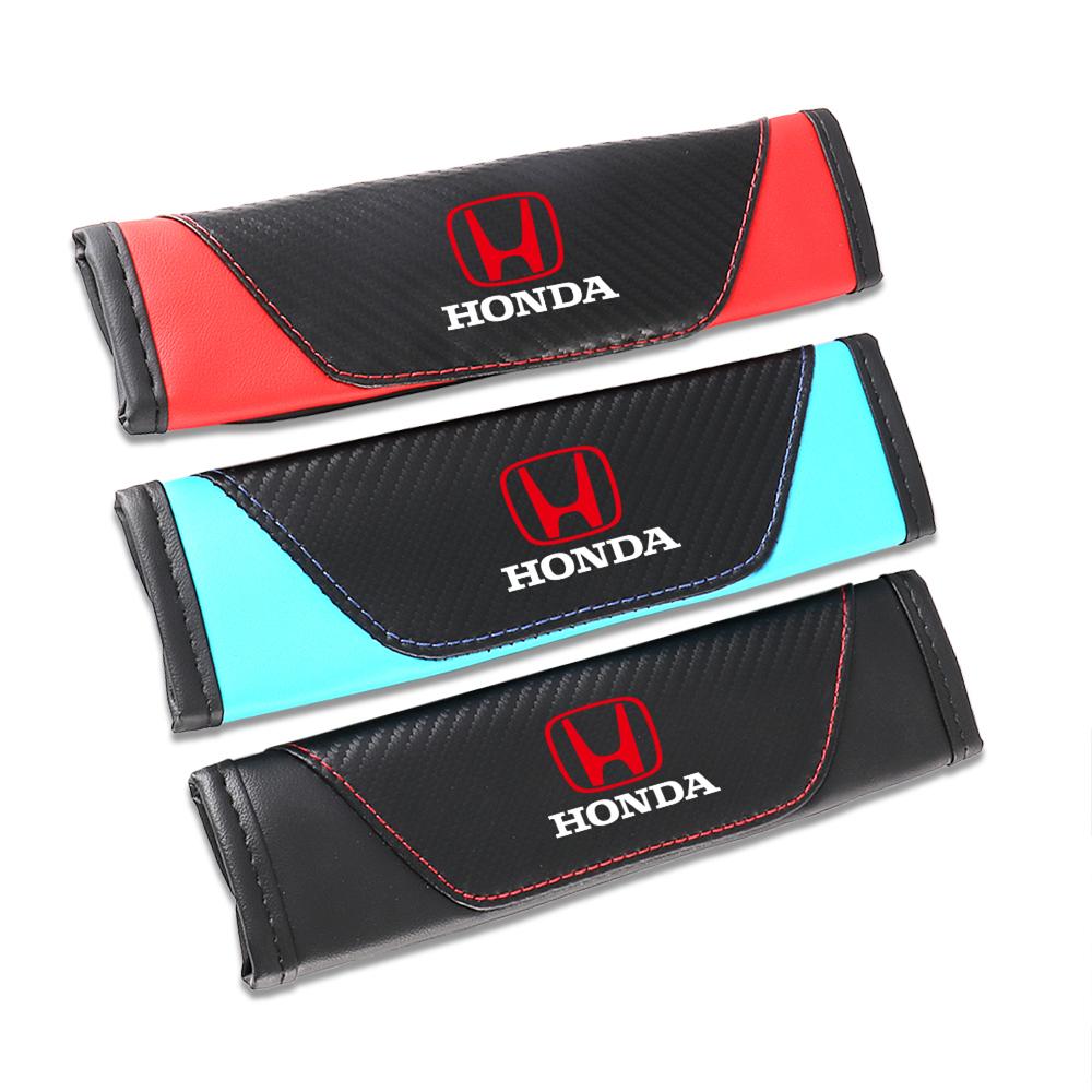 BDN3 2pcs Car Seat Belt Cover Protective shoulders Car Decoration Strap Pad For Honda Civic 10th 11th Gen Hrv Jazz City Fit Accord 7