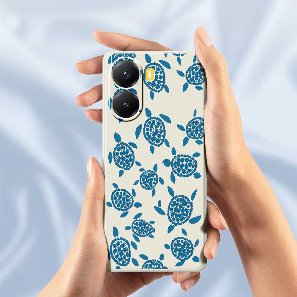 For Xiaomi Redmi Turbo 4 5G/Poco X7 Pro 5G Case Blue Turtle Pattern Printing Straight Edge TPU Phone Back Cover