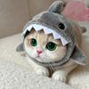 Funny Adjustable Cat Shark Headdress Warm Cartoon Pet Cosplay Headwear Soft Cute Pet Costume Cosplay Party