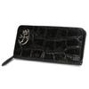 Кожаный круглый длинный кошелек на молнии с кошельком для монет Gypse 023623 черный для мужчин