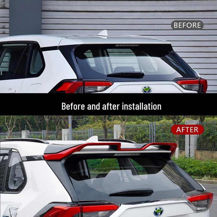 RAV4 2020 Спортивное заднее крыло/спойлер, Без сверления, Отделка под карбон