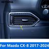 Для Mazda CX-8 CX8 2017- 2024 Углеродное волокно Передняя вентиляционная решетка кондиционера Накладка Декоративная отделка Салонные аксессуары для автомобиля