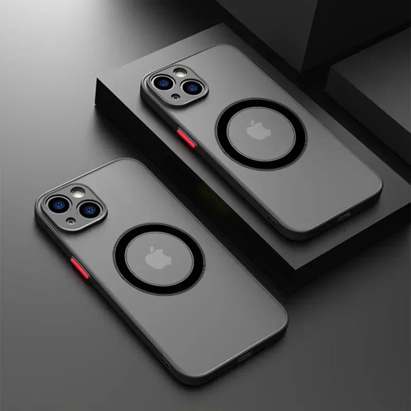 Роскошный магнитный чехол с беспроводной зарядкой для Magsafe для iPhone 15 14 13 12 11 Pro Max X XR XS 7 8 Plus, мягкий противоударный чехол из ТПУ
