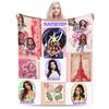 Теплый мягкий плед с принтом K-pop кошки Детский плюшевый плед-накидка Забавный элемент декора дома Фланелевое покрывало Чехол для дивана-кровати