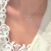 925 Silver Lace Water Drop Necklace for Women , Niche Elegant Choker , Fashion OL Style , 41 - 50cm