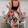 Женское летнее повседневное платье без рукавов с принтом в виде цветных листьев длиной до колена