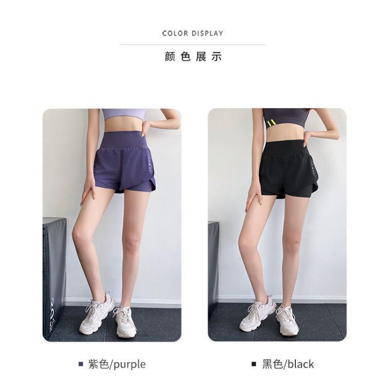 Женские летние легкие шорты для фитнеса - шорты для йоги с высокой талией, противоскользящие, длиной 3/4, со вшитой подкладкой