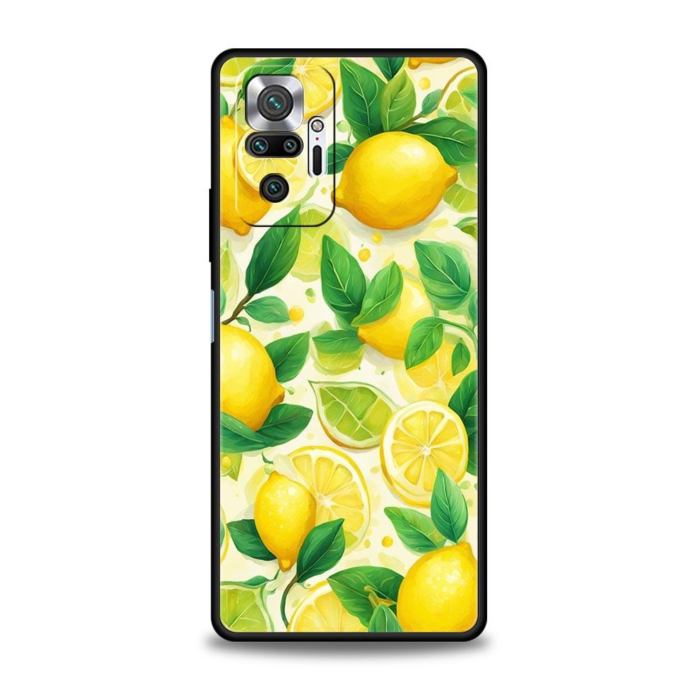 Summer Fresh Fruit Lemon Print Phone Case Cover for Redmi 14C 10C Note 15 14 13 12 10 11 K40 Pro Plus Soft TPU Shockproof Fundas