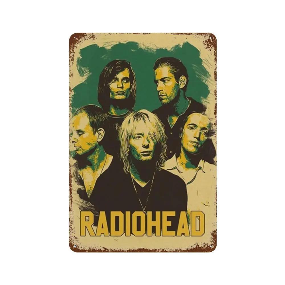 Рок-группа Radiohead Music Art Poster Ретро Металлическая жестяная вывеска Винтажная табличка для дома, комнаты, бара, клуба, мужской пещеры, кафе, декор настенные тарелки