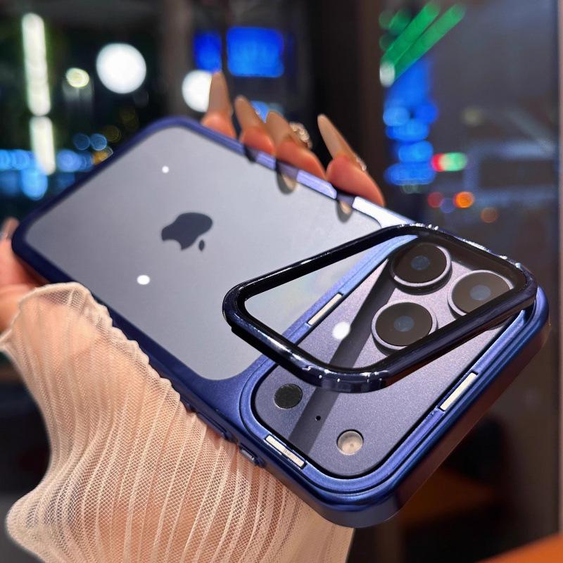 Универсальный чехол для iPhone и защитная пленка для объектива: Совместим с iPhone 13/14/15/16 Pro Max/17, оснащен невидимой подставкой и защитным дизайном.