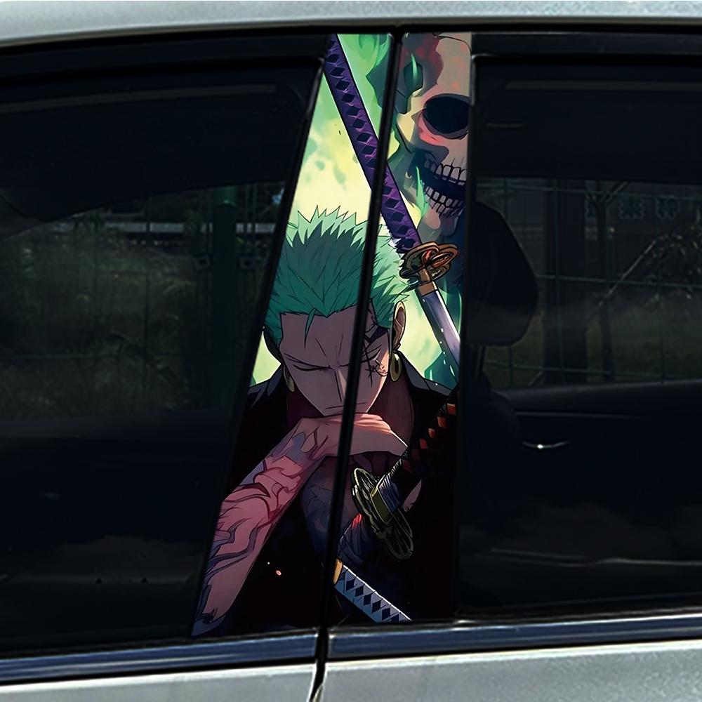 1/2pcs Handsome Cool Anime Boy Car Center Pillar Sticker B Pillar Protective Film Decoration