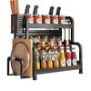 2-Tier Carbon Steel Kitchen Countertop Storage Rack