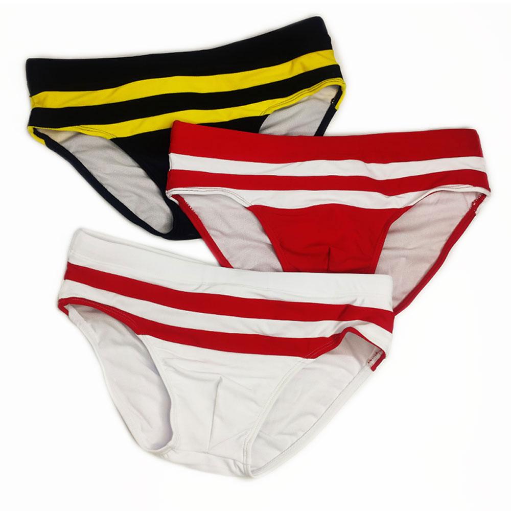 UXH Brand Men SwimBriefs Low Waist Zipper Can Open Swimwear Beach Wear Tanning Surfing