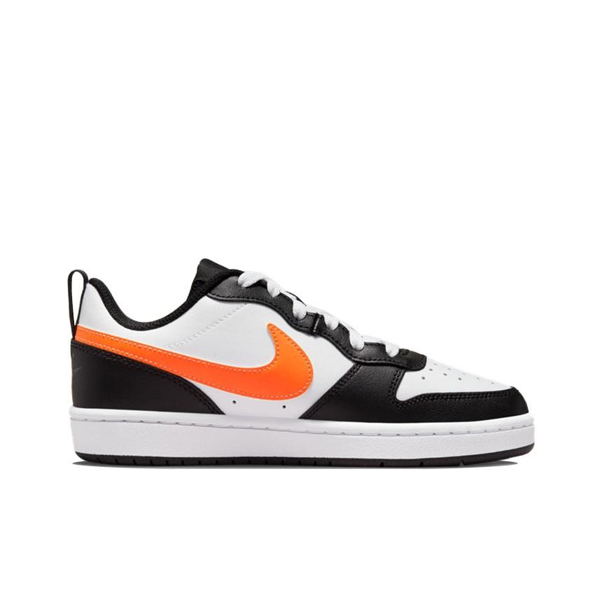 Nike Детские кроссовки Court Borough Low 2 GS Белый Черный Оранжевый Темно-Дымчато-Серый Total-Orange BQ5448-115