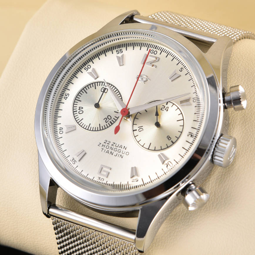 22 ZUAN Ретро Чайка 1963 Пилот Хронометр Мужские Часы St1901 Акрил НАТО Нейлон SGL Наручные часы