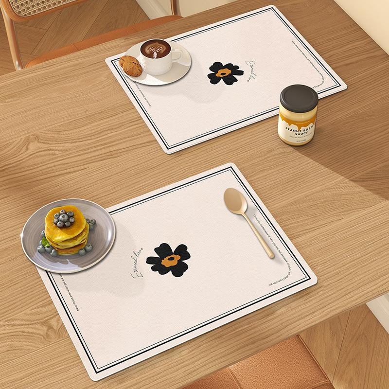 Подушка для обеденного стола Высококачественный легкий роскошный жаростойкий коврик Противоожоговая подставка для столовых приборов в западном стиле Водонепроницаемый маслостойкий простой современный кожаный коврик для столовых приборов