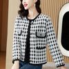 Casual Coat Cardigan Female 2023 Early Spring Long Sleeve Women Knitted Cardigan Round Neck Loose Short Coat Cardigan Female Top