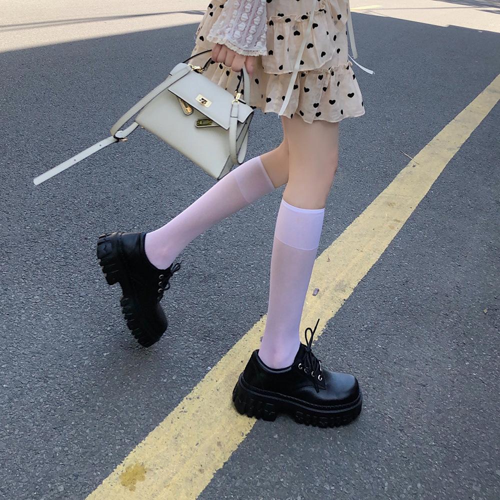 Классические черные оксфорды на платформе для женщин, весна-осень, повседневные туфли на плоской подошве со шнуровкой, женские туфли из искусственной кожи на толстой подошве