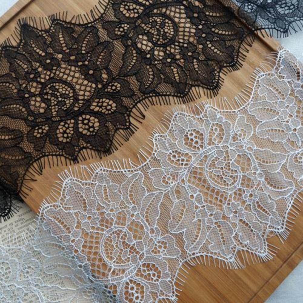 300 см Кружевная ткань с ресницами, бахромчатый край, материал для DIY, свадебная вышивка, материал для ручного шитья, кружево ручной работы