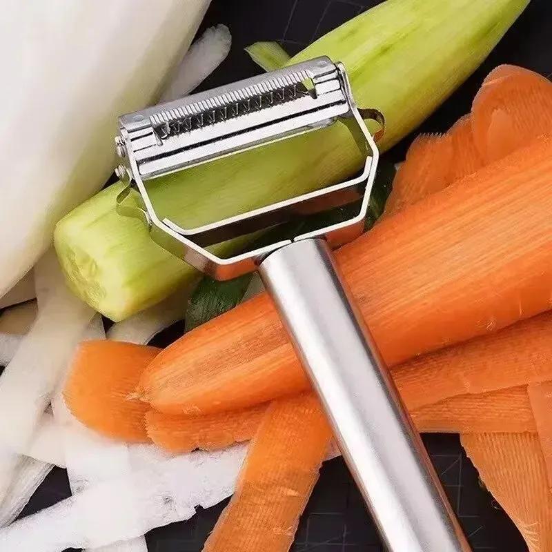 Kitchen Vegetable Peeler Stainless Potato Cutter Double-Head Vegetable Slicer Household Multiple-Function Vegetable Chopper