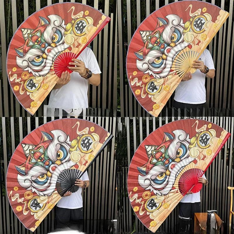 Chinese Decoration Folding Fan Classical Wall Mount Oversized Cloth Folding Fan Living Room Decorative Chinese Peking Opera