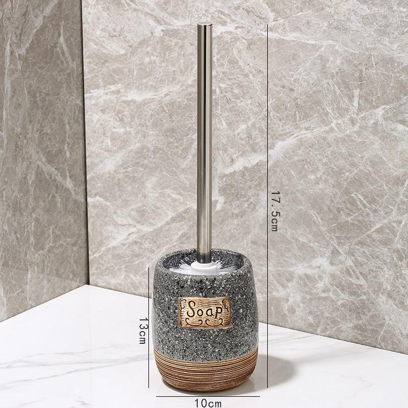 Туалетная щетка с длинной ручкой и керамическим держателем, съемная мягкая щетина для глубокой очистки