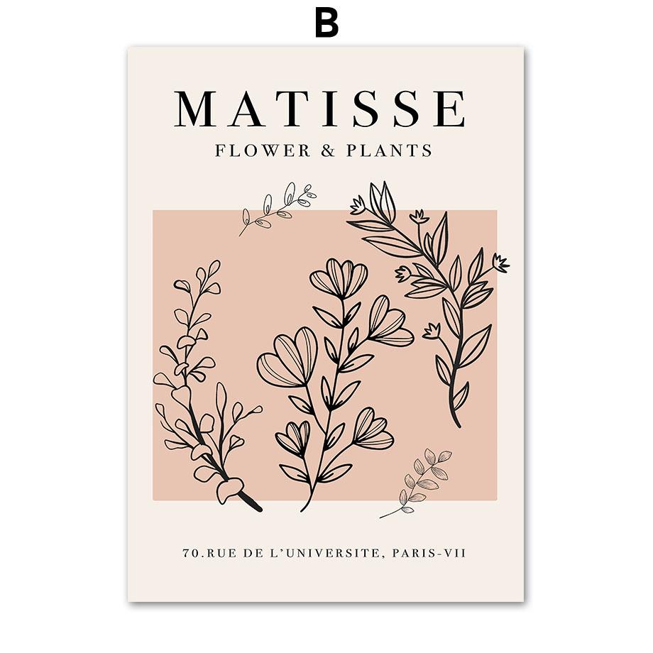 Матисс Пикассо линия портрет листья ботанические постеры и принты настенная живопись на холсте для гостиной декоративные картины