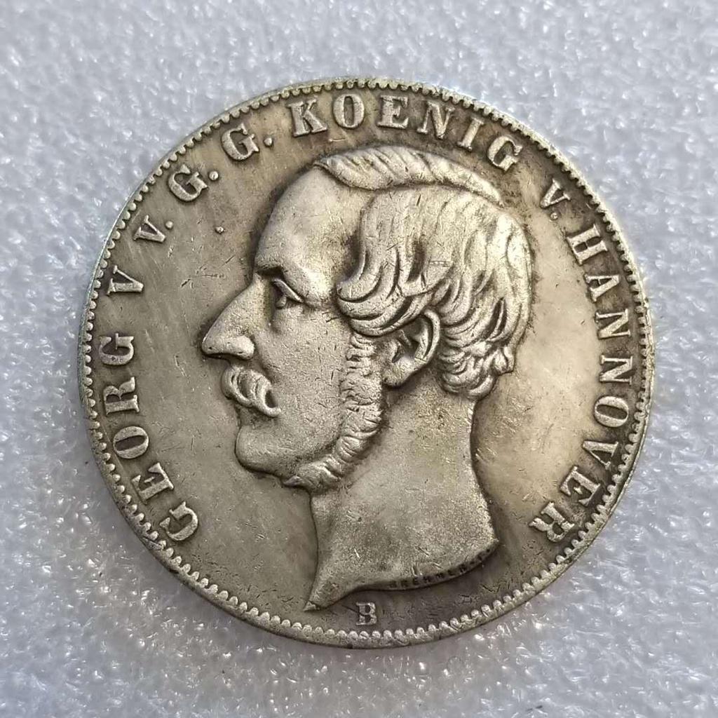 1855 Германия 2 талера / 3,5 гульдена серебряная монета с изображением льва и лошади