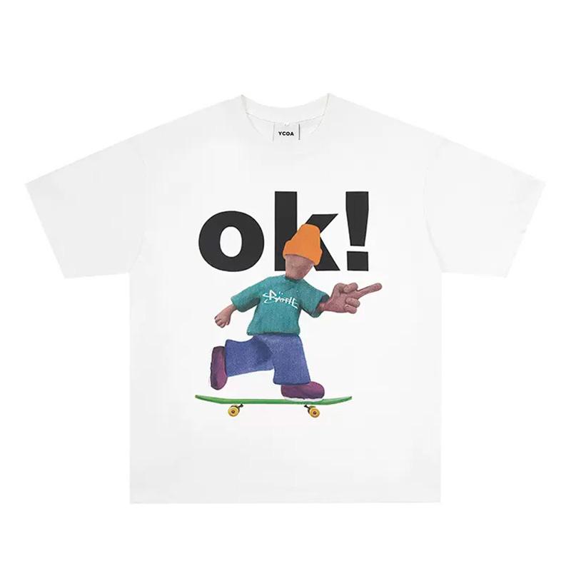 Men TShirt 100 Cotton Streetwear Oversized Skateboard Graphic Short Sleeve Y2k Tops Tees Summer Unisex Korean Fashion Clothing