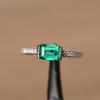 Women's Green Lab Emerald Gemstone Ring 925 Sterling Silver May Birthstone Engagement & Wedding Wear Stantement Ring