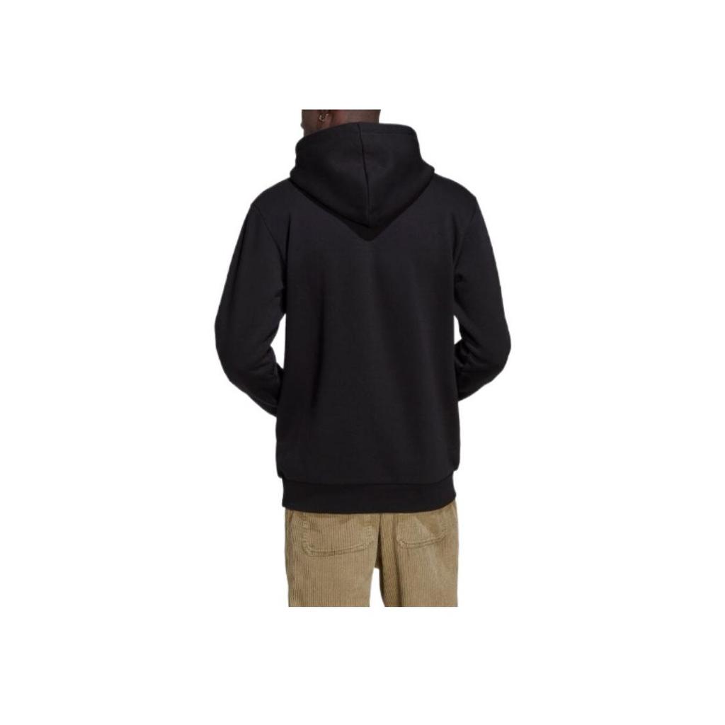 Adidas Свитшот с капюшоном и логотипом на завязках, американский, мужские толстовки, черный цвет HK2803