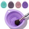 Silicone Makeup Brush Cleaner Folding Powder Puff Cleaning Bowl Eyeshadow Brushes Washing Soft Mat