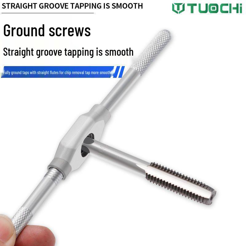 Набор ручных метчиков и плашек с метчиком для нарезания резьбы и ключом