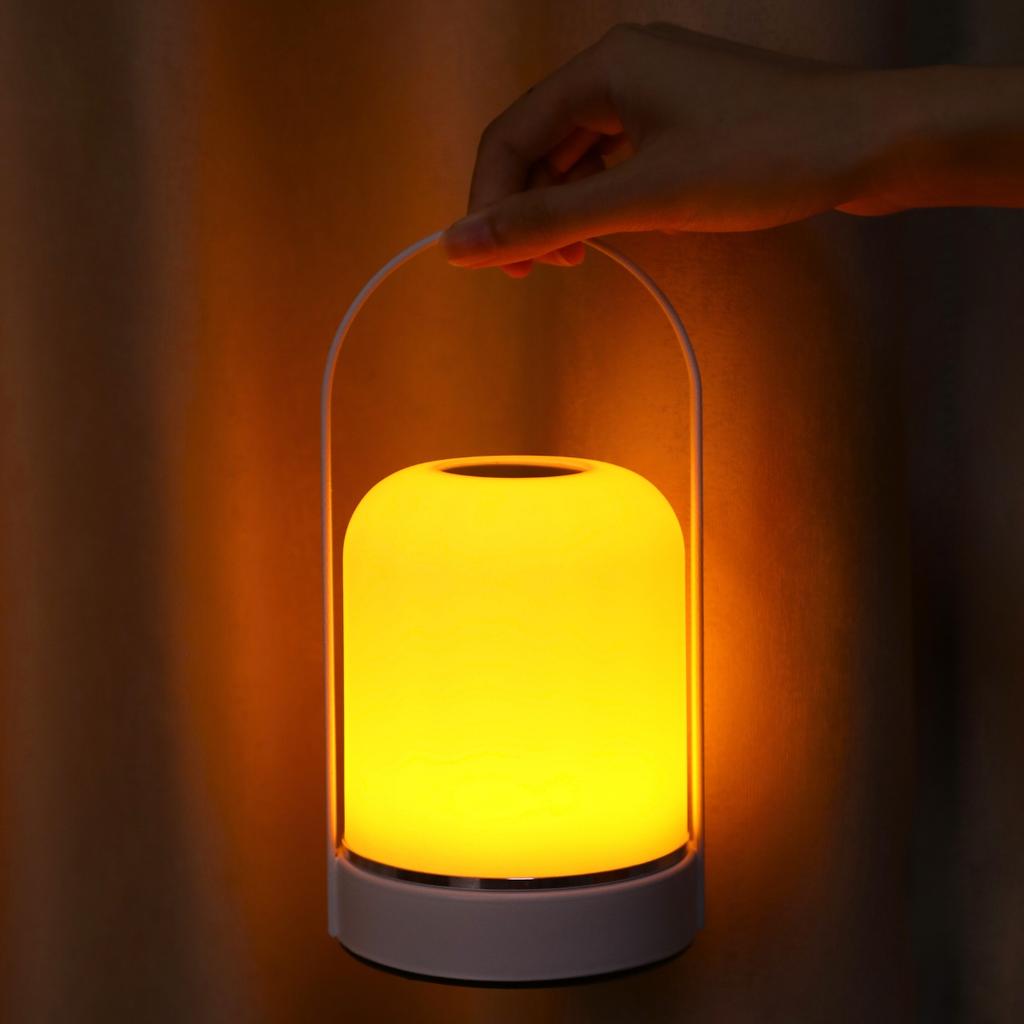 Portable USB Charging Night Light Tri Color Dimming Lamp for Restaurants Bedrooms Bars Outdoor Camping