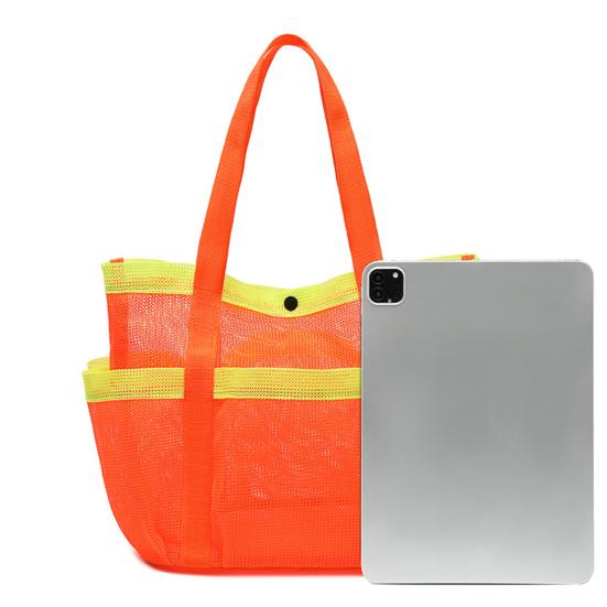 Mesh Beach Bag Mesh Shower Storage Bag Large Capacity Tote Beach Bag Toiletries Towels