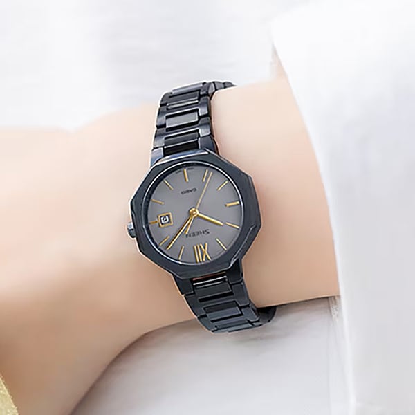 Casio Женские часы SHEEN SHS-4529BD-8AJF [модель SHEEN Solar Sapphire] круглые аналоговые