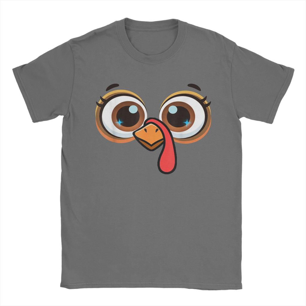 Funny Turkey Face Thanksgiving -Cute Family Matching Men's T Shirt  Casual Tee Shirt Short Sleeve Crew Neck T-Shirt Clothing