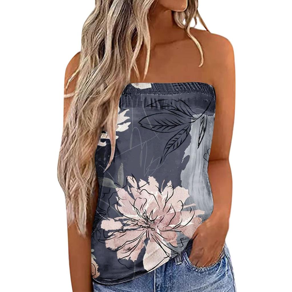 Women's Summer Sexy Tube Top Off Shoulder Sleeveless Tops Strapless    Beach Vest Bandeau  Shirt Backless Sexy Tops