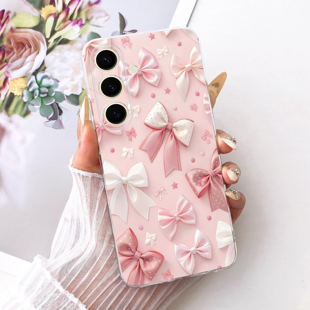For Samsung Galaxy S25+ S25 2026 Cute Flower Butterfly Cat Painted Case For Samsung S25 5G S25Plus Soft Silicone TPU Phone Cases