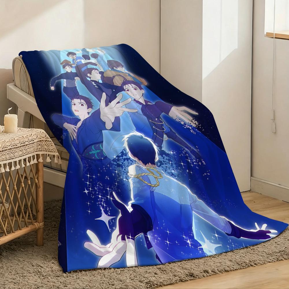 Yuri On ICE Anime Throw Lightweight g Flannel Blanket Soft Skinfriendly for Summer Cooling
