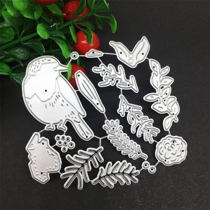 Bird Leaf Metal Cutting Dies DIY Craft Carbon Steel Embossing Template Stencil Paper Scrapbooking for Card Die Cuts Mold