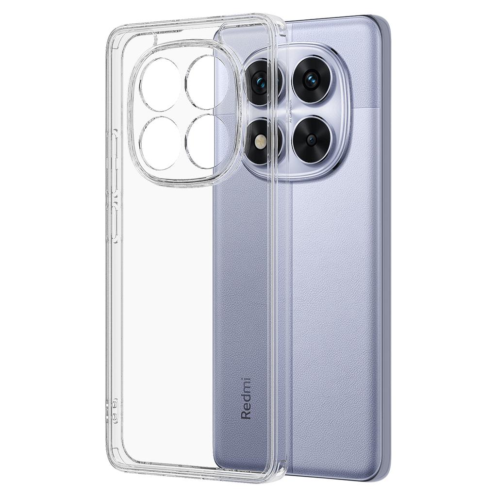 For Xiaomi Redmi Note 14 Pro+ 5G Clear Phone Case TPU+Acrylic Shockproof Phone Back Cover