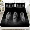African Savannah Wildlife Style Fitted Sheet Set Soft Breathable Bedding Set Elephant Lion Leopard Printed Mattress Covers