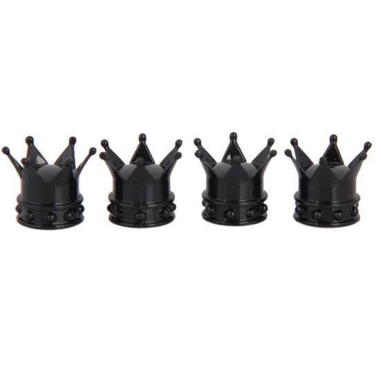 4Pcs Crown Shape Tire Stem Car Wheel Valve Air Anti-dust Caps Cover Decoration