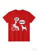 Funny Reverse Dog ComUnisexd Cotton TShirt for Adults Kids Wheelchair User Walking Dog While Sitting Humorous Imaginative Design