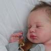 Full Body Vinyl Reborn Girl Dolls Soft Silicone 49 CM Sleeping Loulou 3D Painted Skin Baby Boy Doll with Rooted Hair Kid's Birthday Gift Boneca Reborn