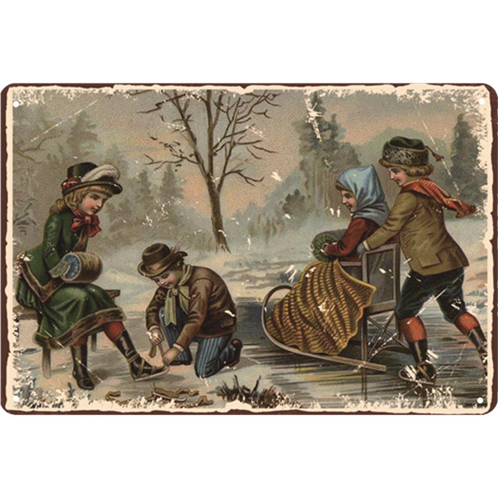 Металлическая жестяная вывеска с Рождеством, металлическая оловянная табличка с изображением лося, снежинки, железная живопись, украшение для домашнего бара, кафе, паба, настенные художественные тарелки