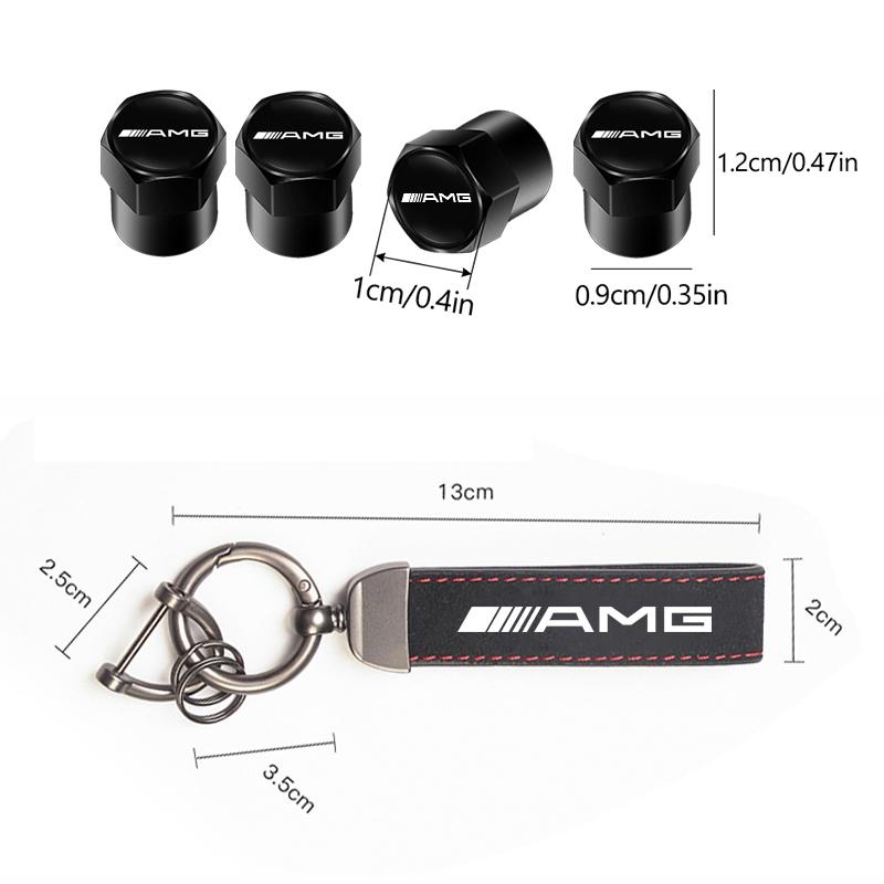 For Benz w2Car Tire Wheel Valve Caps Cover Suede Car Key Chain Ring Keychain For Mercedes Benz AMG W203 W206 W220 W205 W211 W212 W201 W168